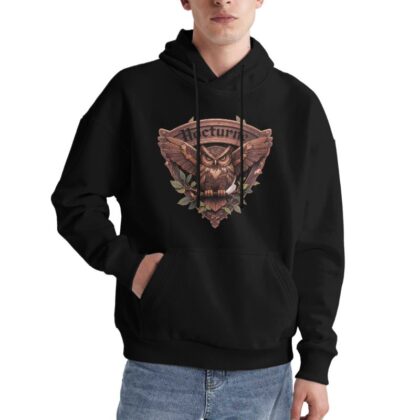 Nocturne Owl Hoodie Men's Vintage Inspired Graphic Sweatshirt Cool Animal Design for Casual Wear Streetwear Fashion Trendy Pullover Hooded Top
